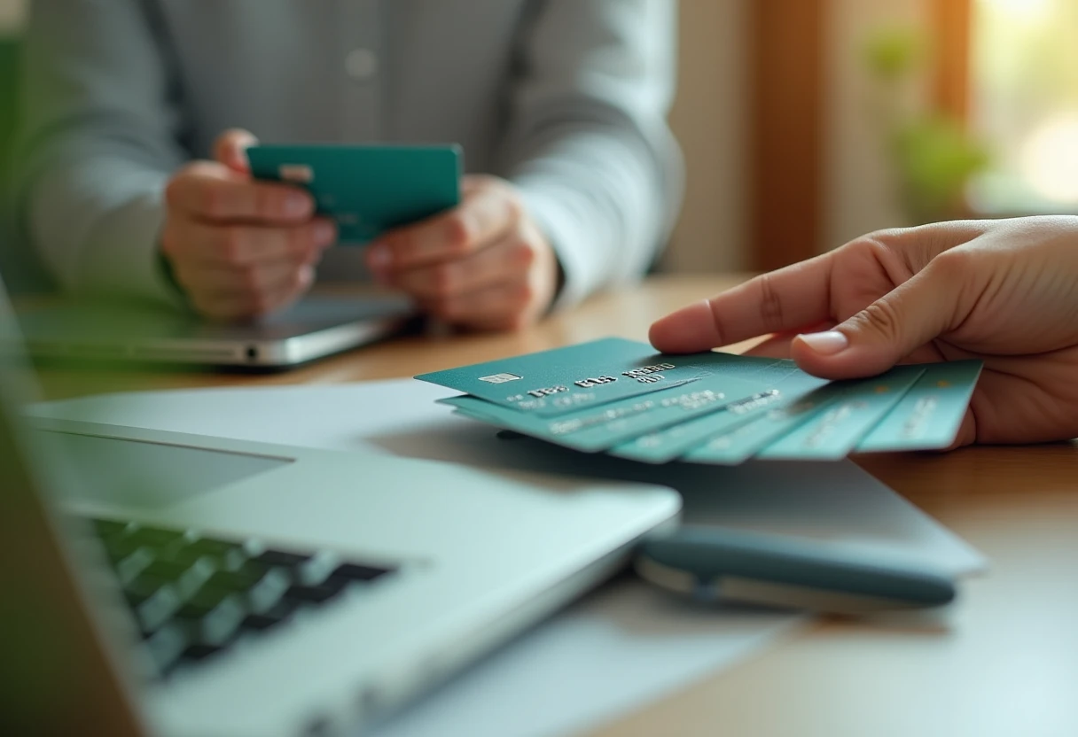 Freelancer reviewing credit card options